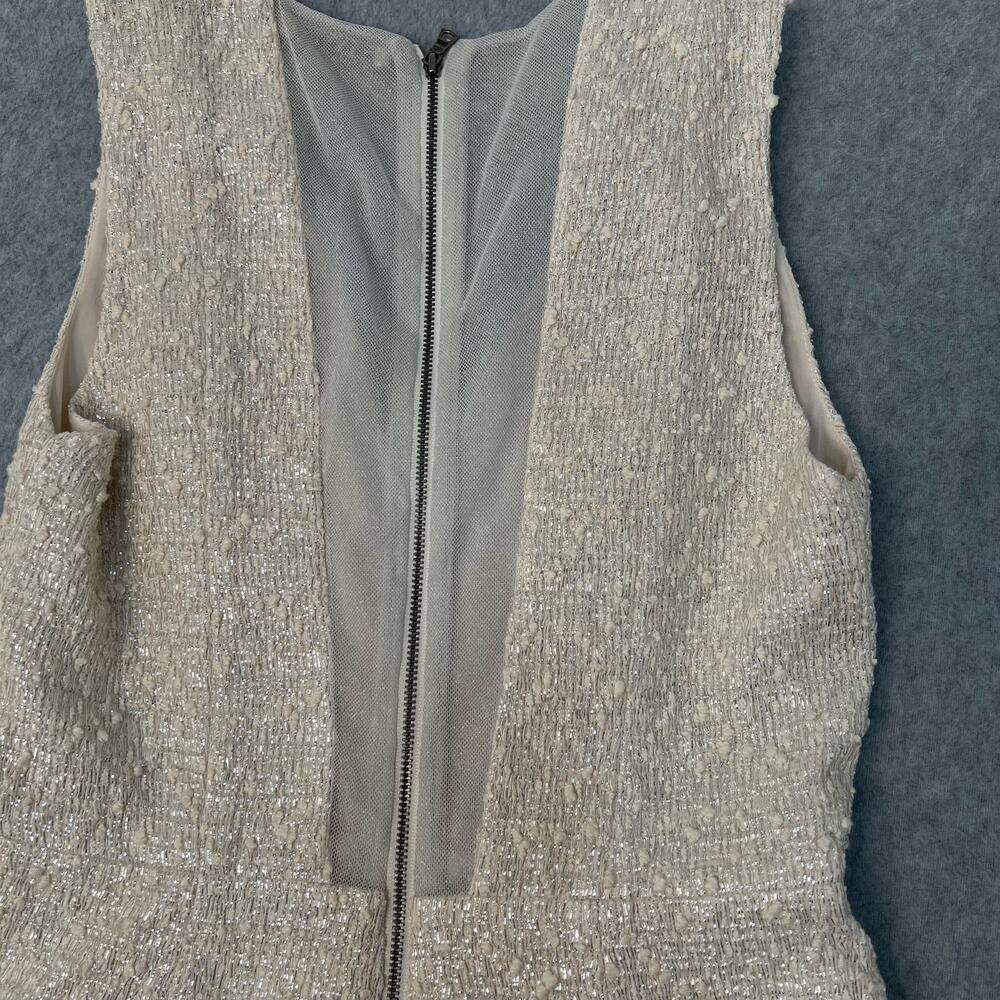 Alice + Olivia Pacey Linen Silk Sleeveless Lantern Dress Cream Lined Pockets 4 - Picture 11 of 14